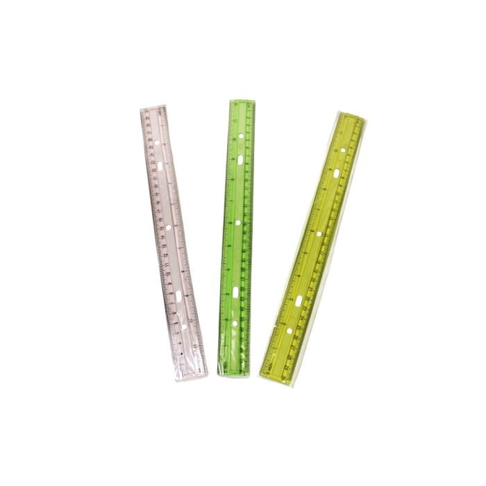 Rigle 30 cm transparente color